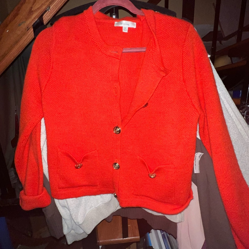 Women's Red Cardigan Sweater
